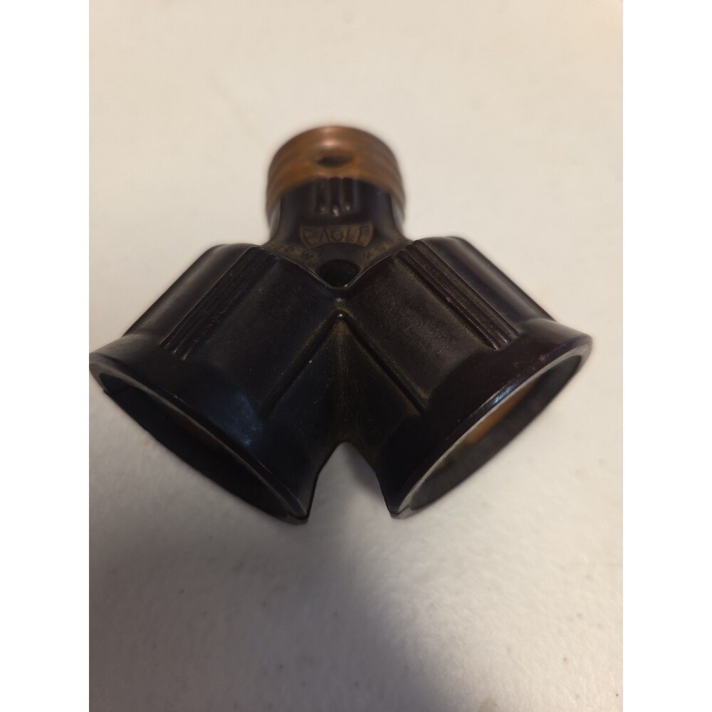 Vintage Antique Eagle Bakalite Double Light Socket Adapter 680w 250v Brown